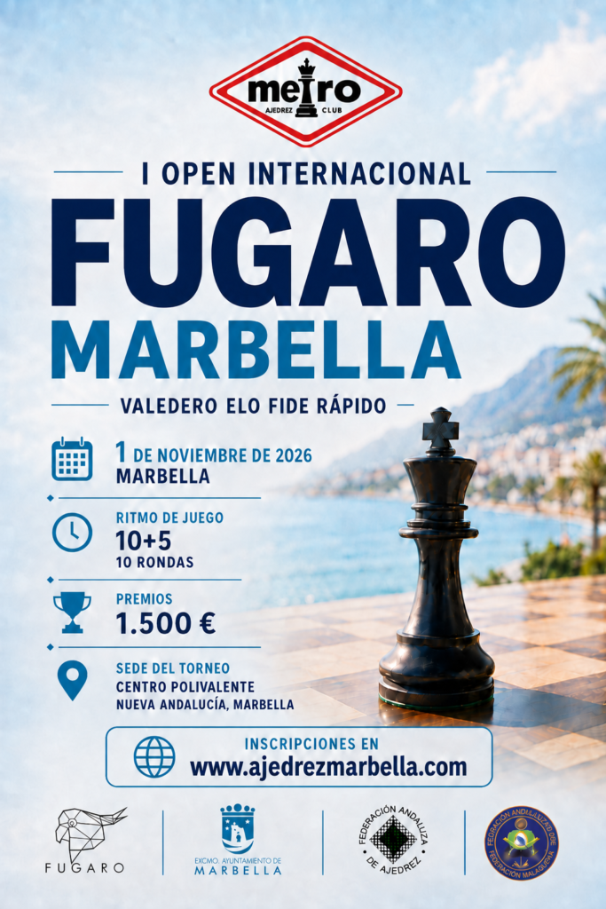 I Open Internacional FUGARO Marbella: ajedrez rápido FIDE el 1 de noviembre